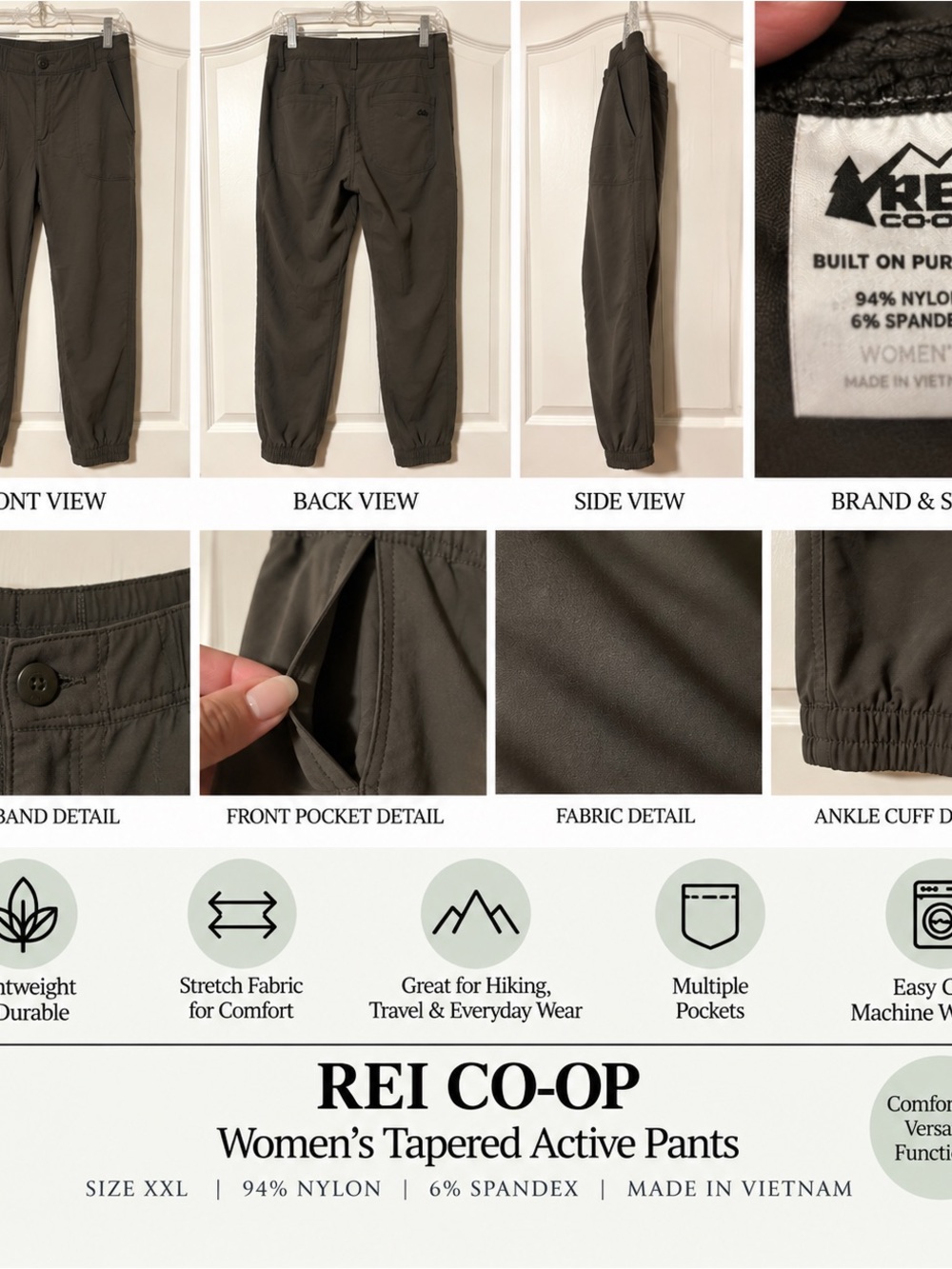 REI Co-op Women’s Cargo Pants — Olive Green